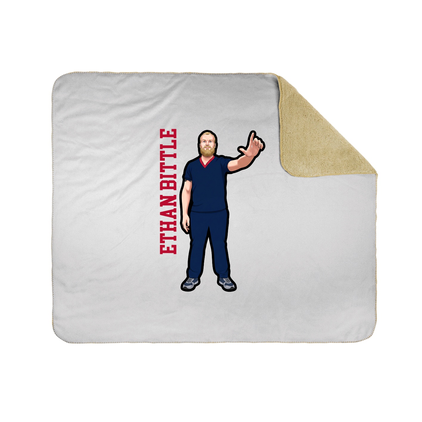 Throw Blanket — Name Vertical in White