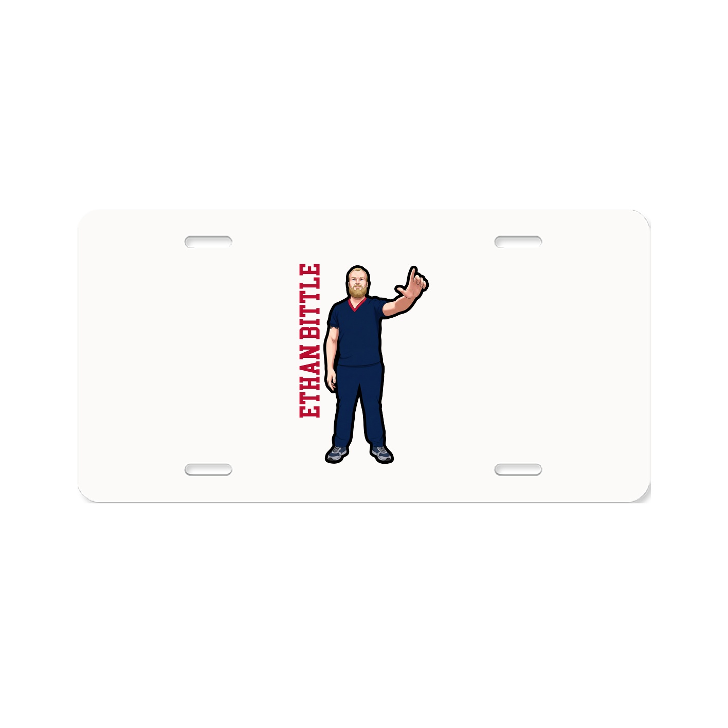 License Plate — Name Vertical in Classic