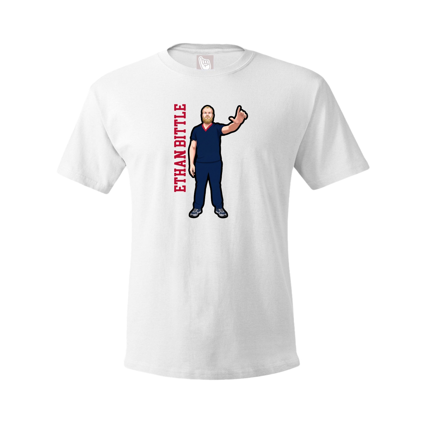 Tee — Name Vertical in White