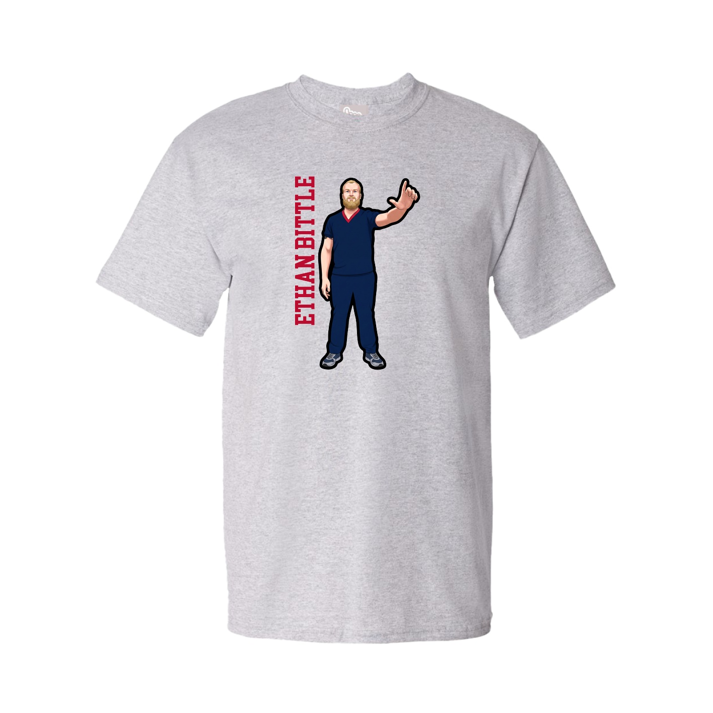 Youth Tee — Name Vertical in Grey