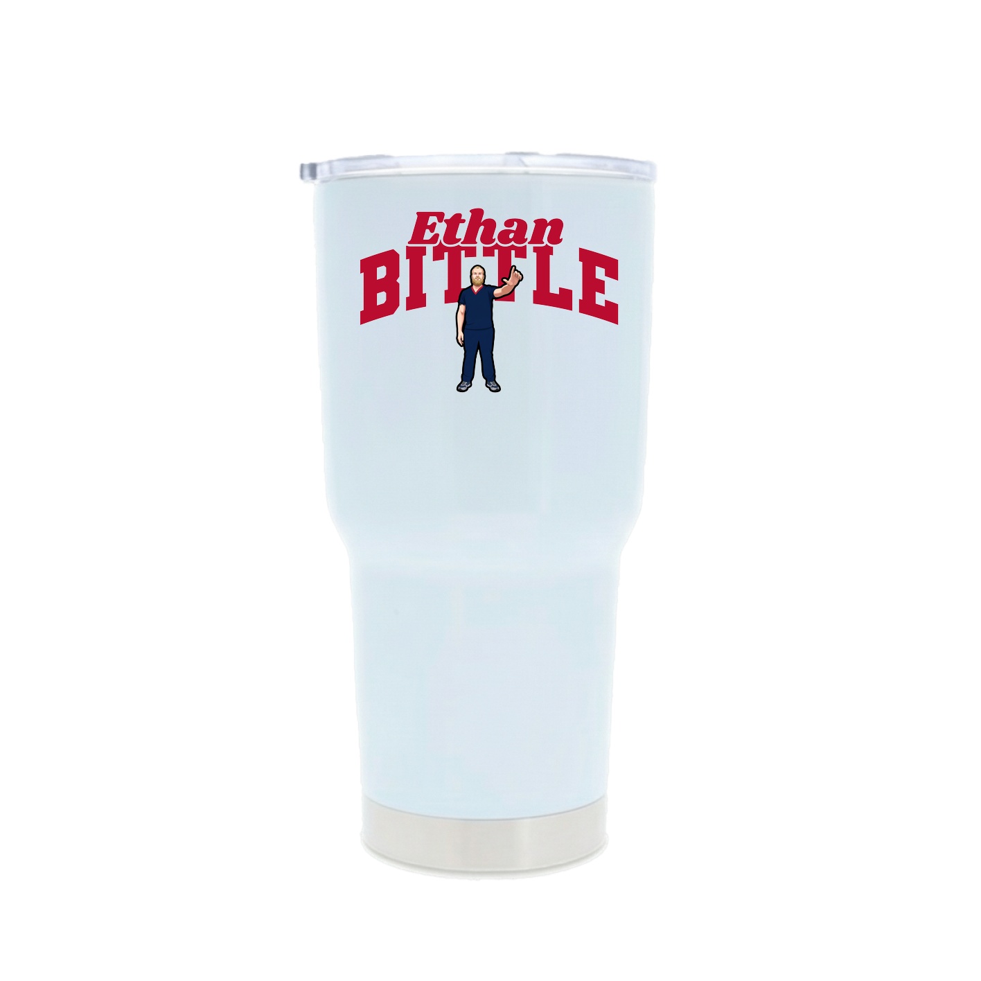 30oz Stainless Steel Tumbler — Signature Arch in White