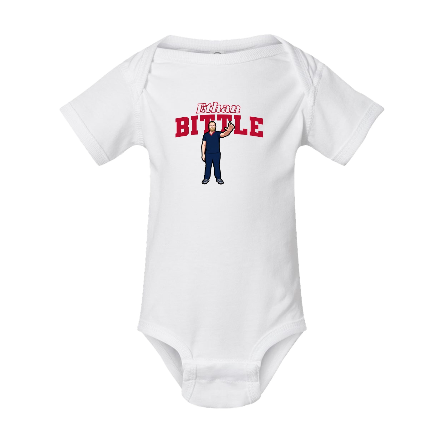 Baby Onesie — Name Arch in White
