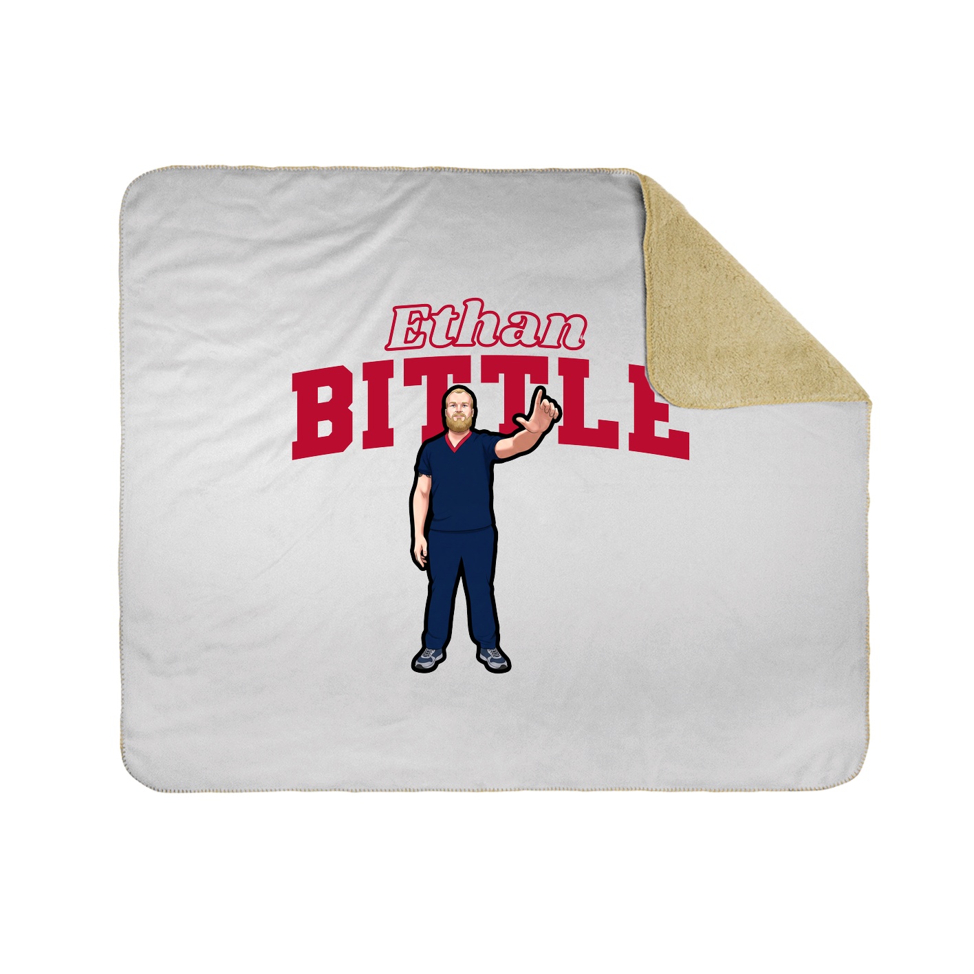 Throw Blanket — Name Arch in White