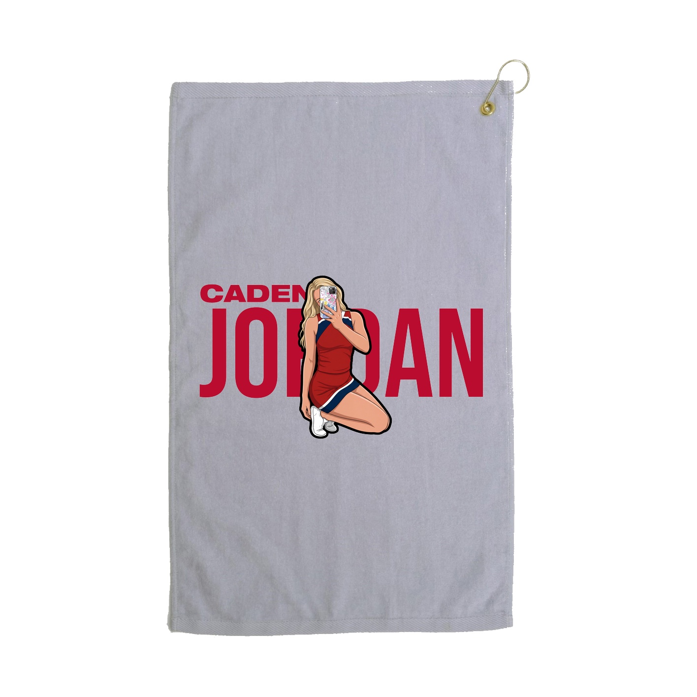 Golf Towel — Player Name in Grey