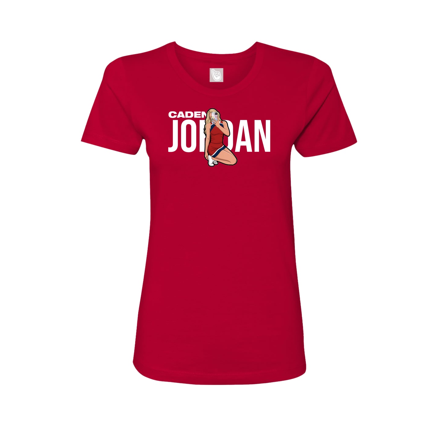 Fitted Women's Tee — Player Name in Red