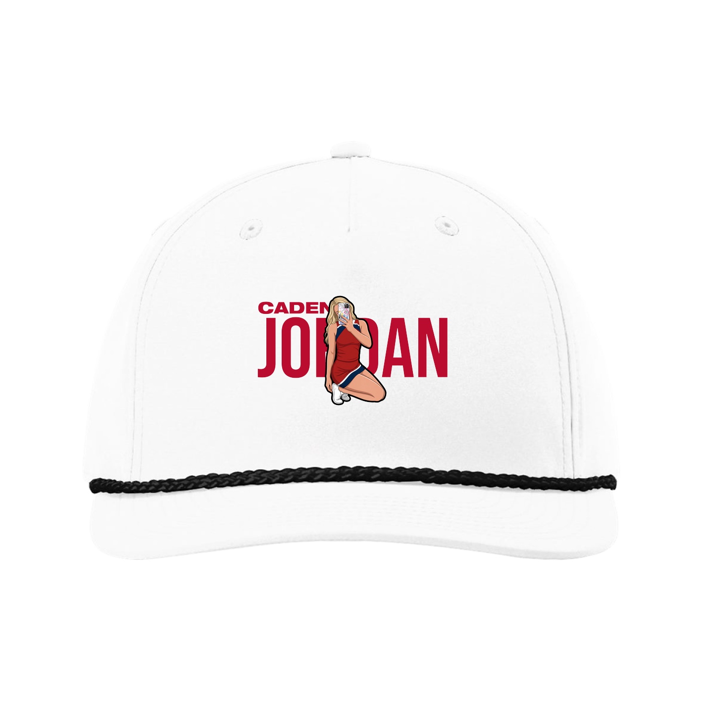 Five-Panel Classic Rope Cap — Player Name in White
