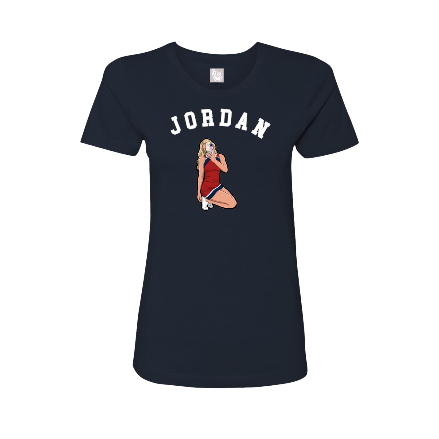 Fitted Women's Tee — Shirsey Arch in Navy