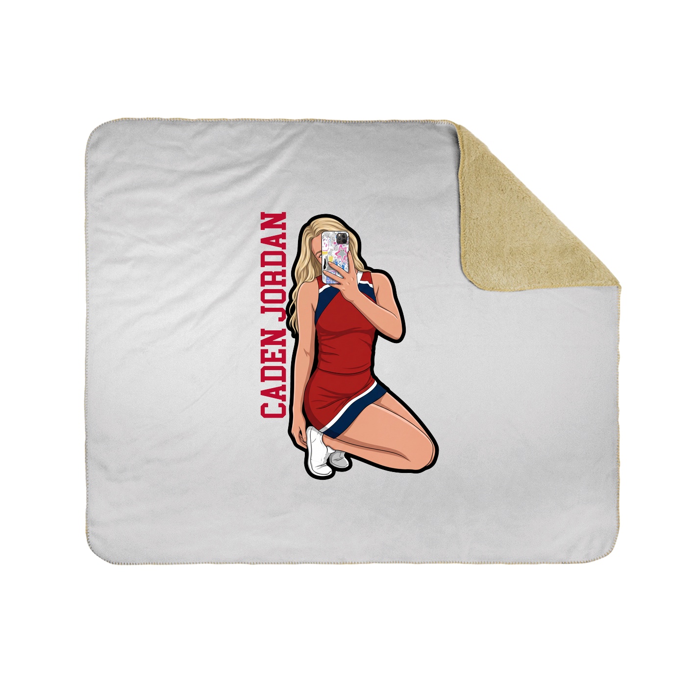 Throw Blanket — Name Vertical in White