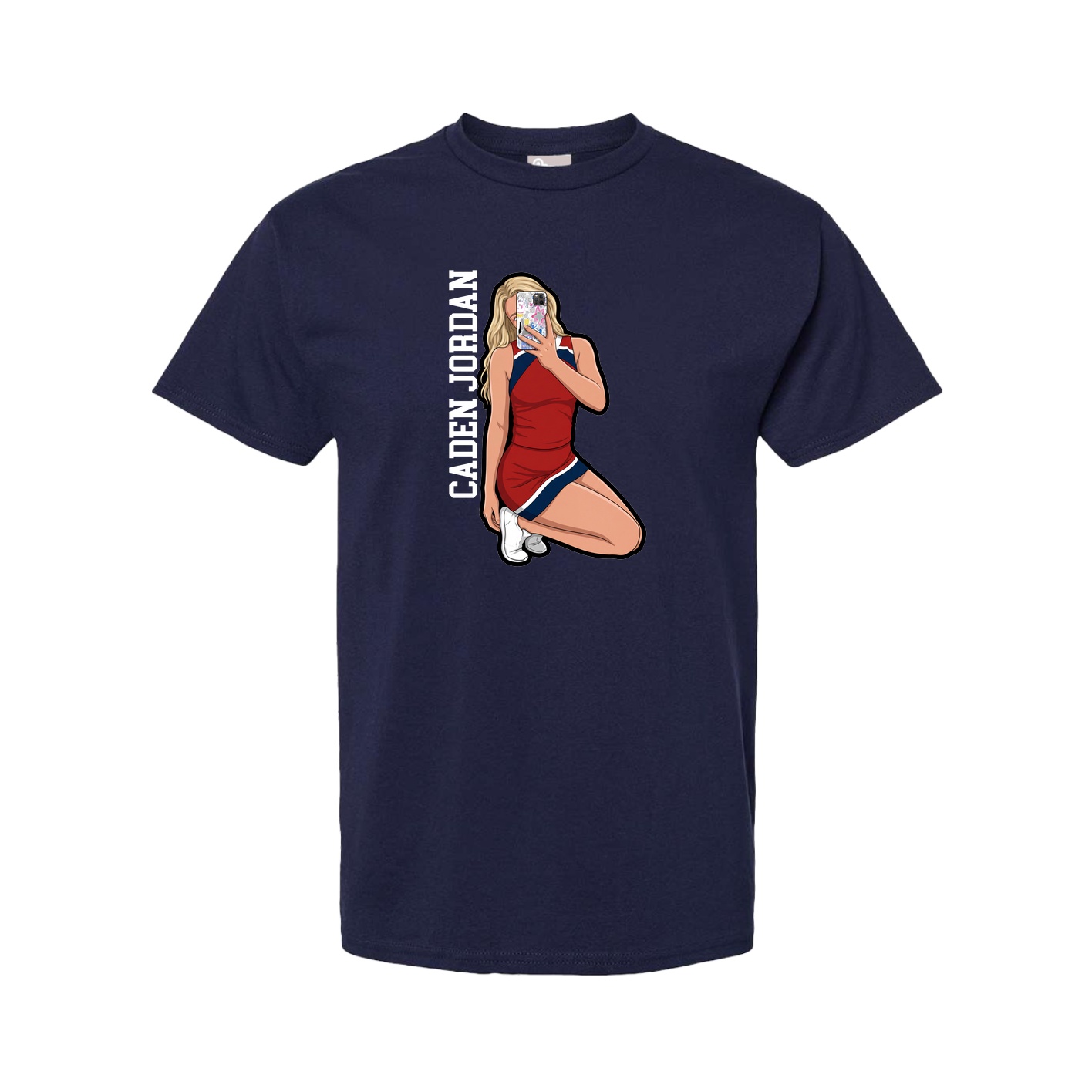 Tee — Name Vertical in Navy