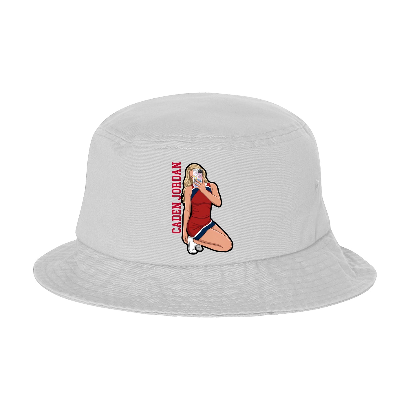 Bucket Cap — Name Vertical in White