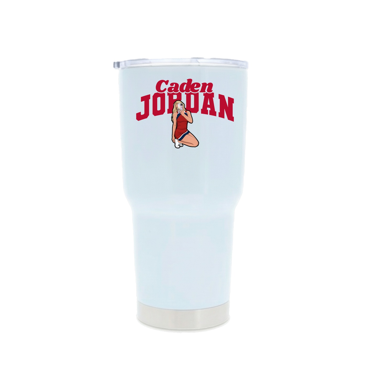 30oz Stainless Steel Tumbler — Signature Arch in White