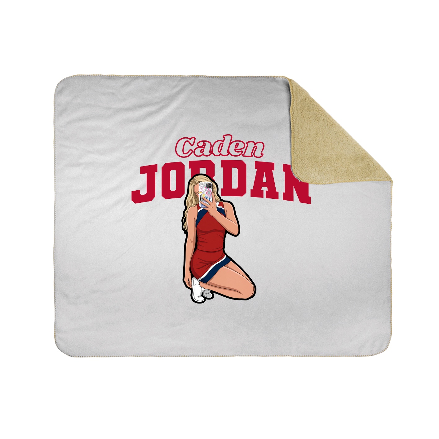 Throw Blanket — Name Arch in White