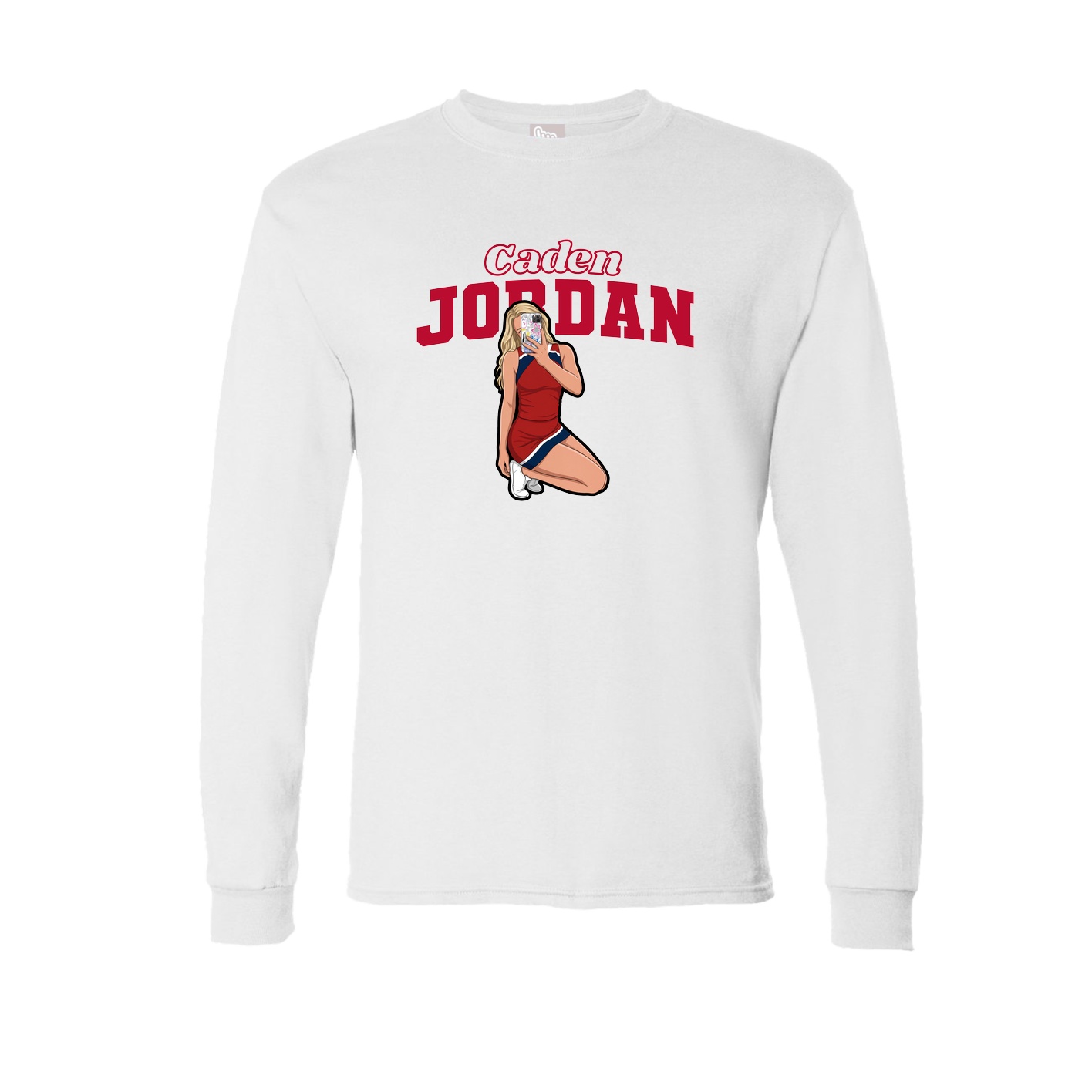 Long Sleeve Tee — Name Arch in White