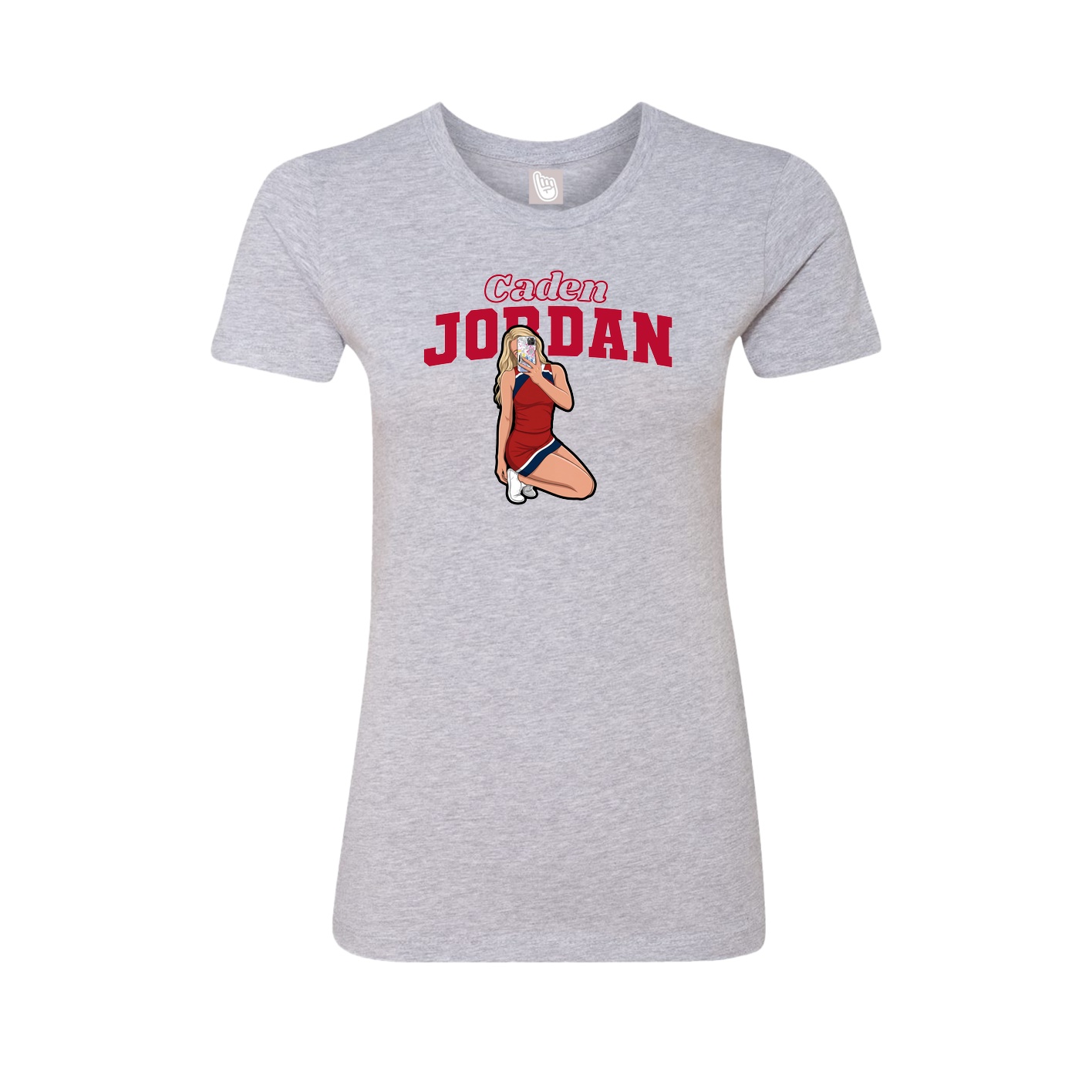 Fitted Women's Tee — Name Arch in Grey