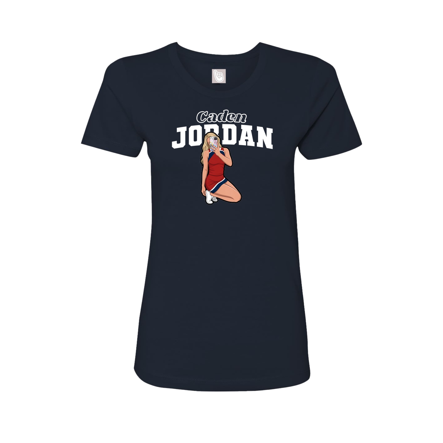 Fitted Women's Tee — Name Arch in Navy