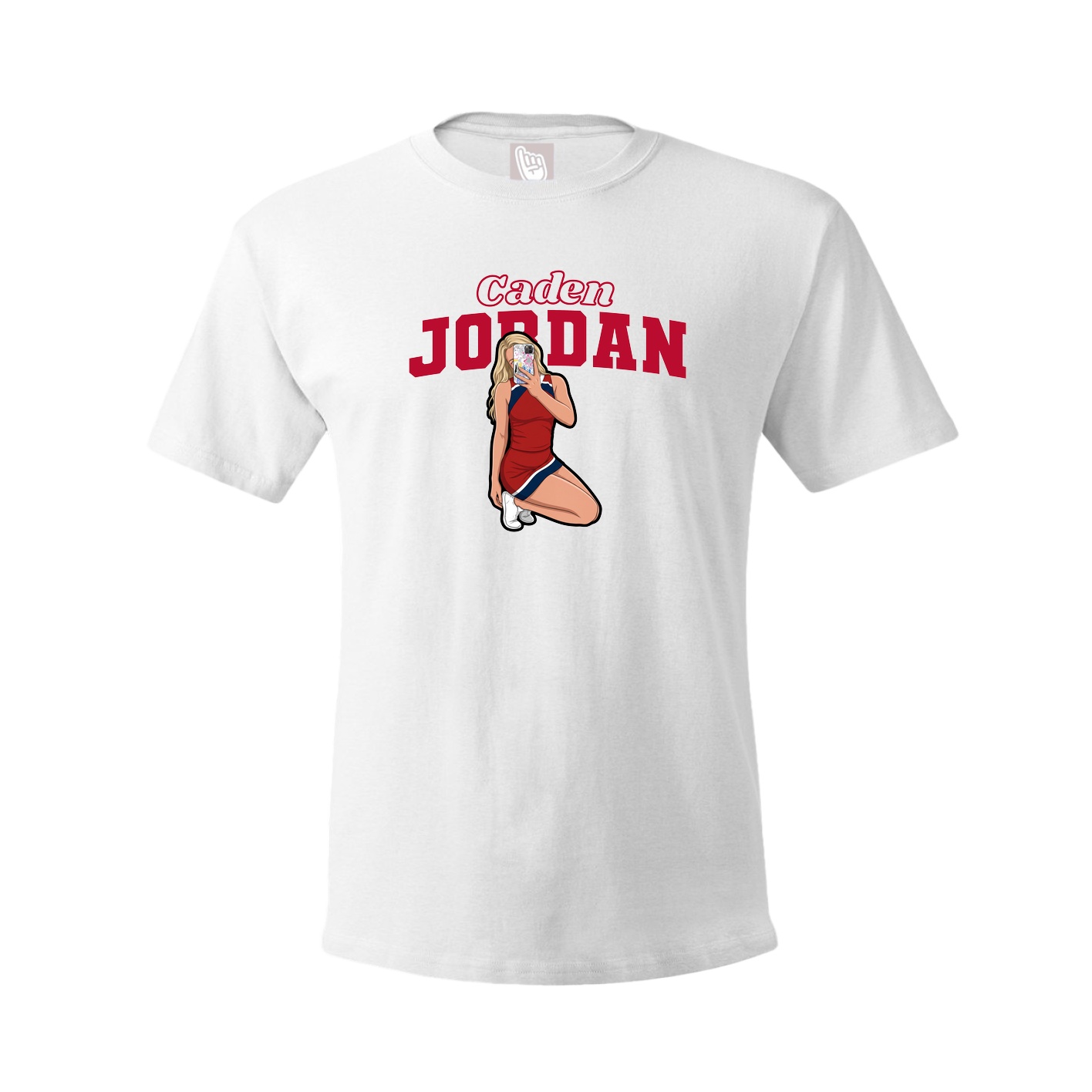 Youth Tee — Name Arch in White