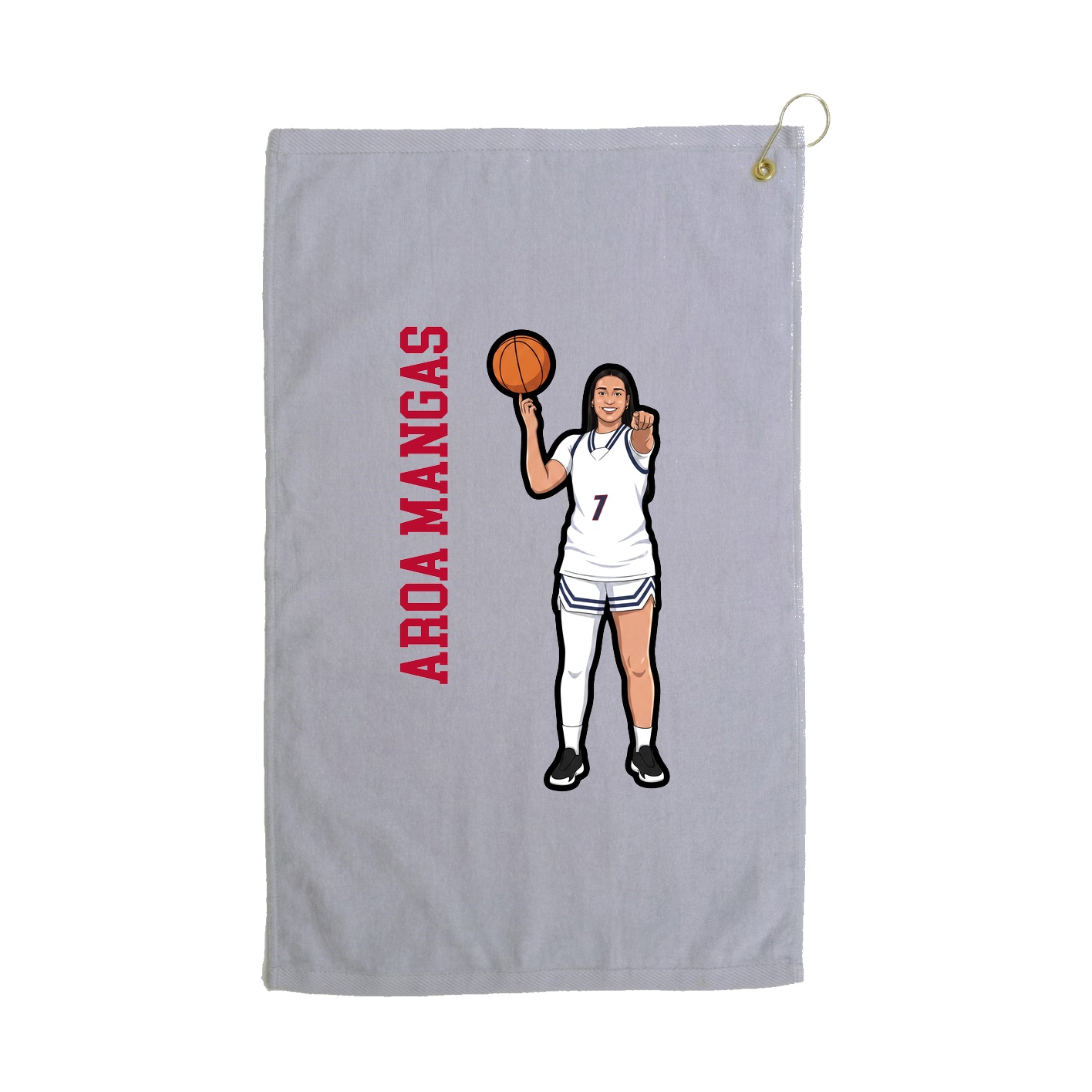 Golf Towel — Name Vertical in Grey