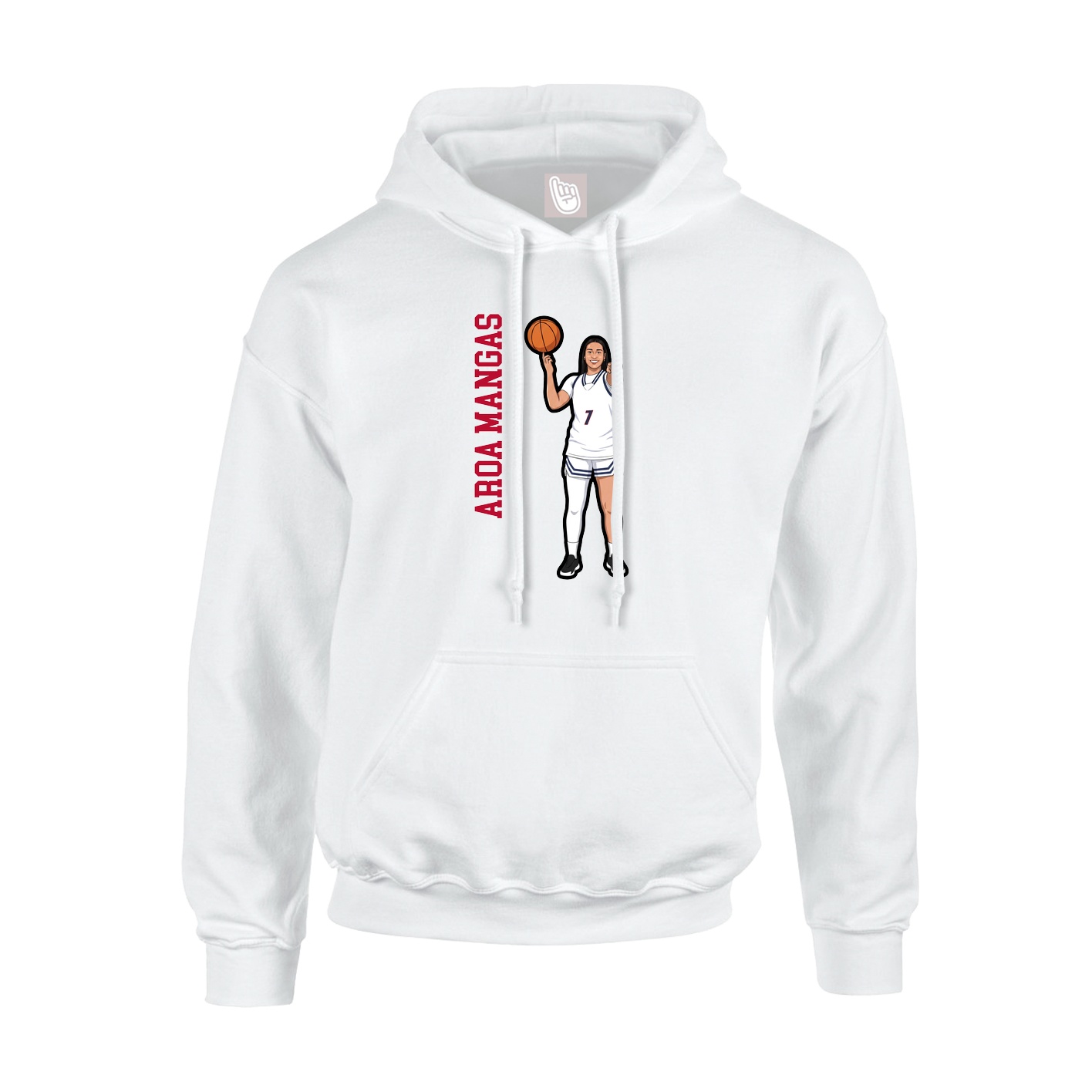 Youth Hoodie — Name Vertical in White