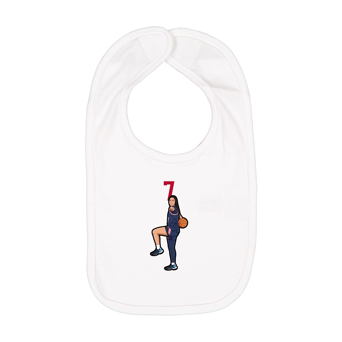 Infant Bib — Number Top in White