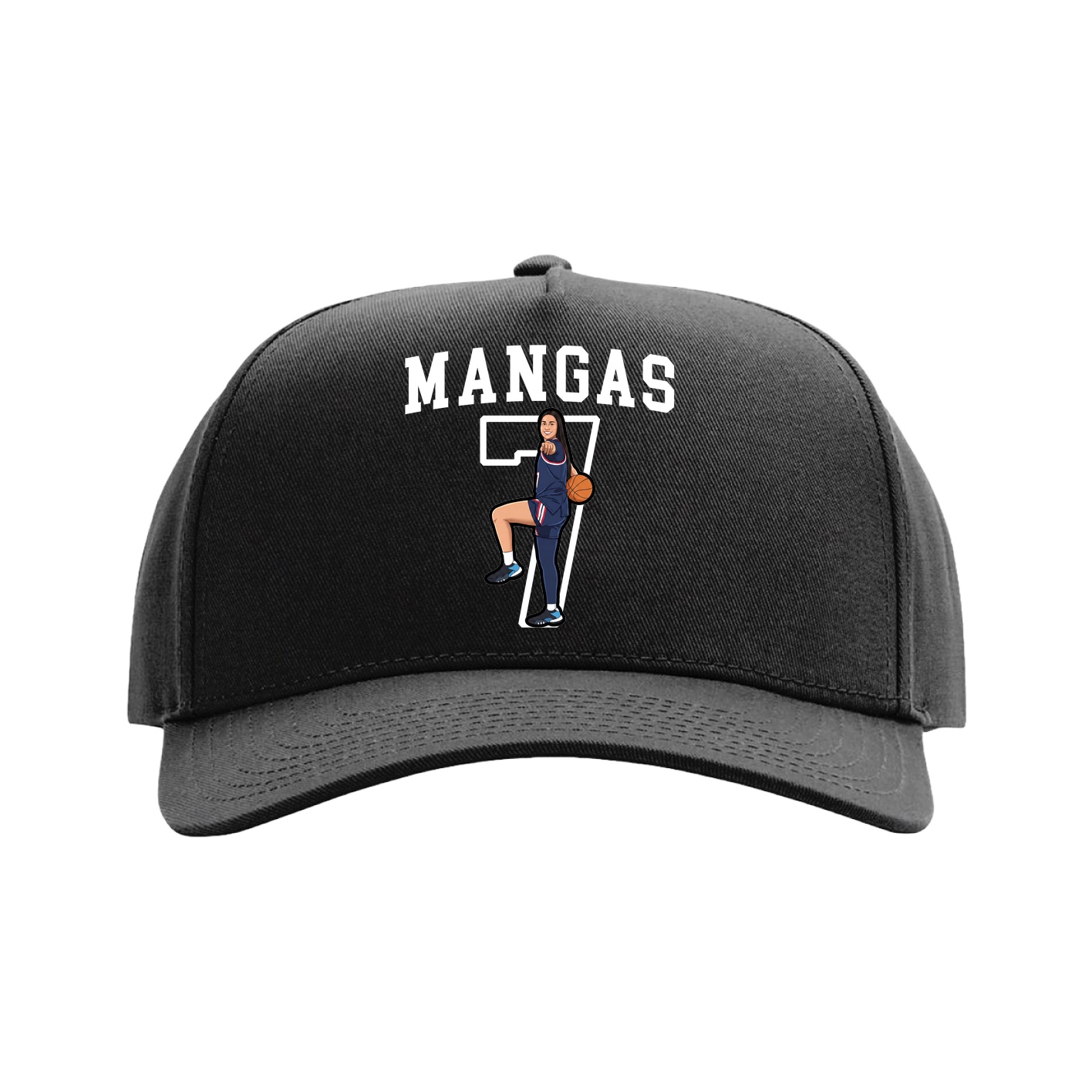 Full Fabric Five-Panel Champ Cap — Shirsey in Black