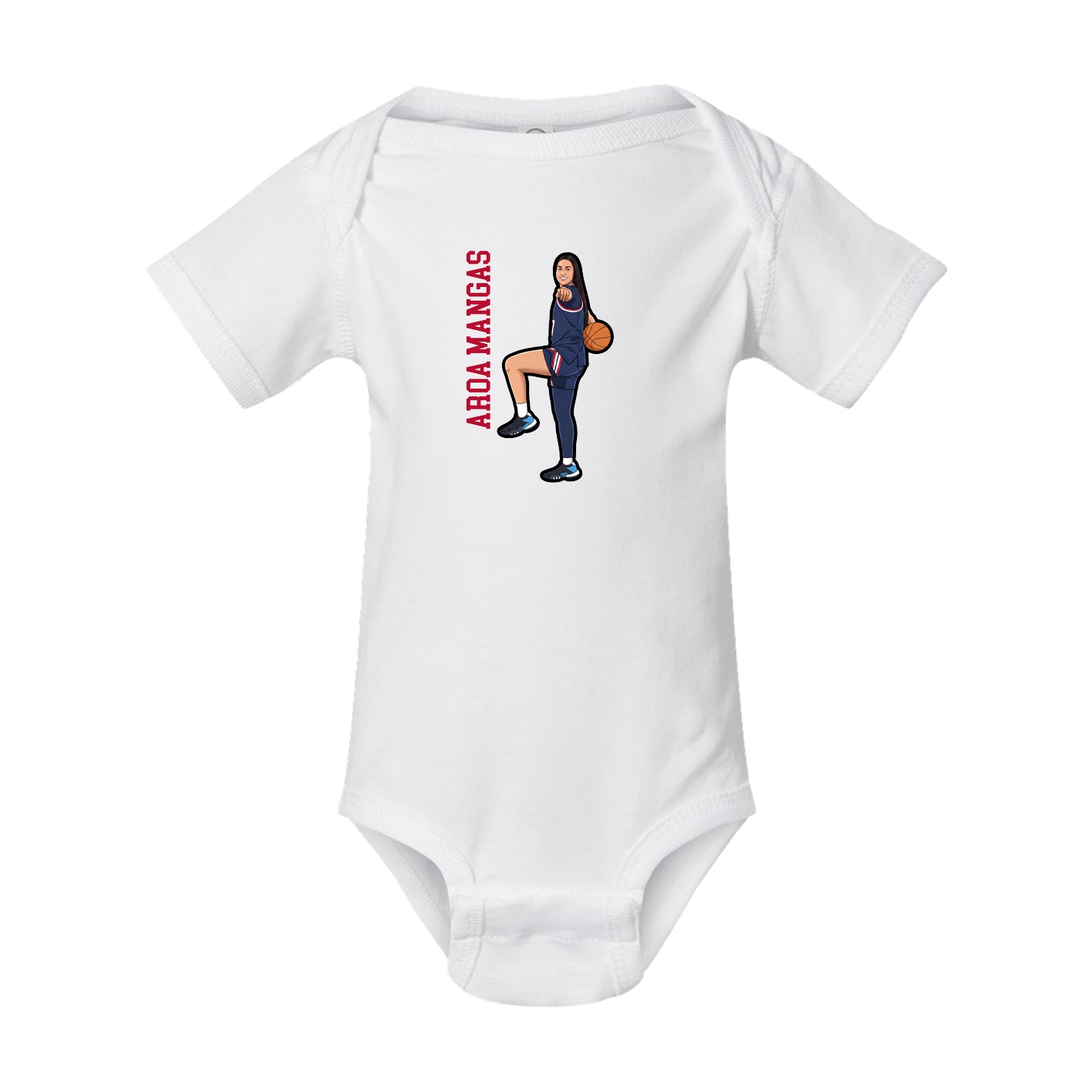 Baby Onesie — Name Vertical in White