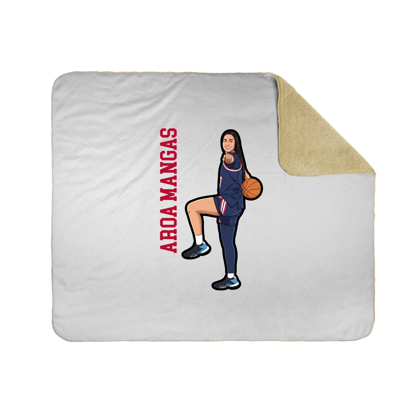 Throw Blanket — Name Vertical in White