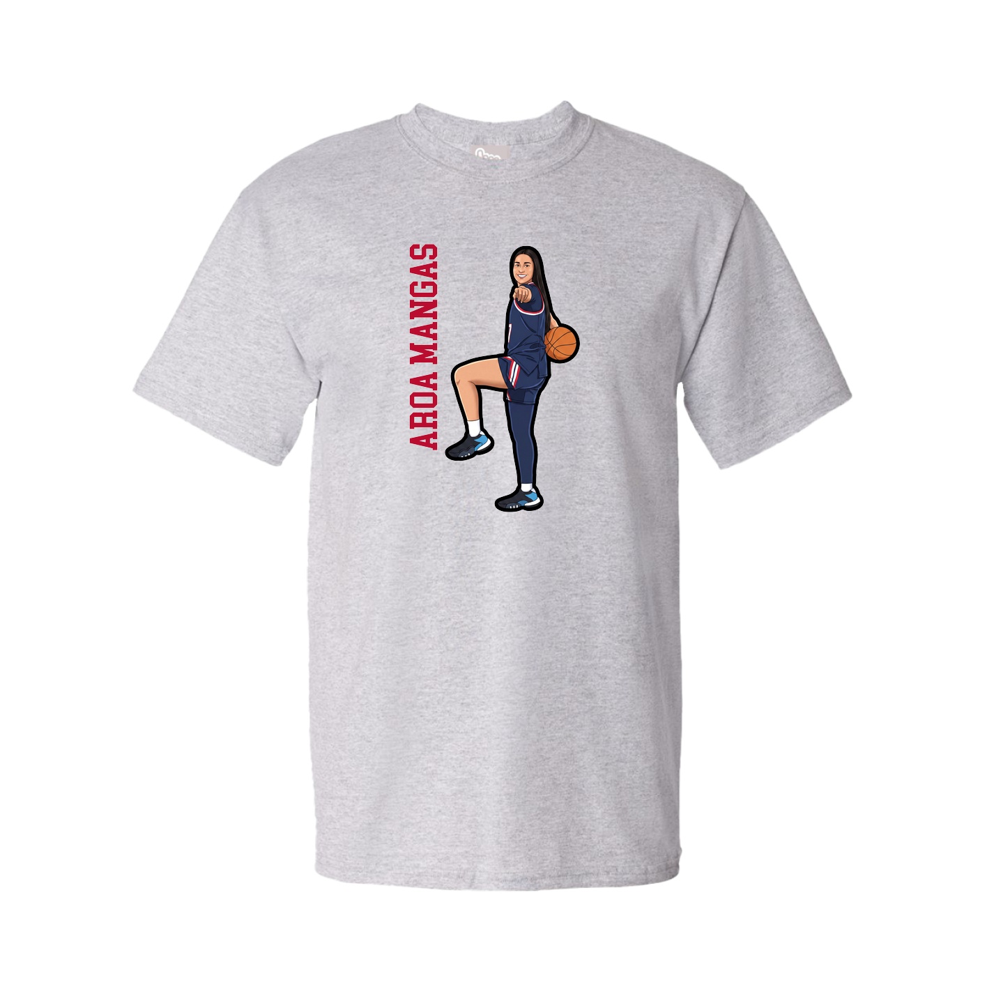 Tee — Name Vertical in Grey