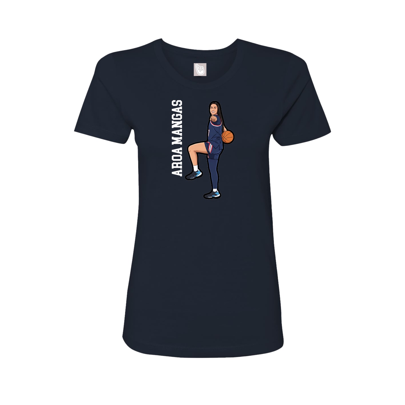 Womens Tee — Name Vertical in Navy