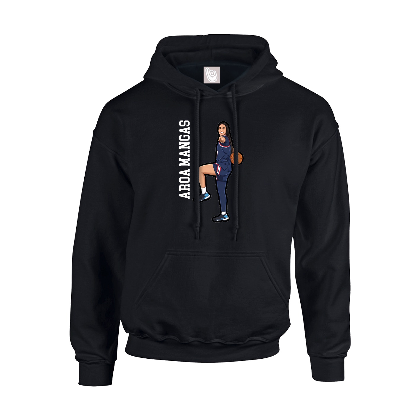 Youth Hoodie — Name Vertical in Black