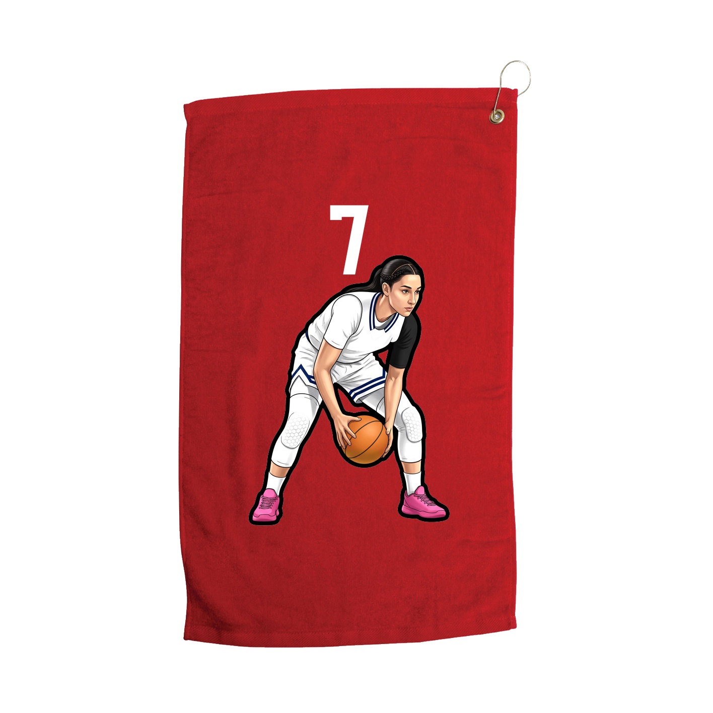 Golf Towel — Number Top in Red