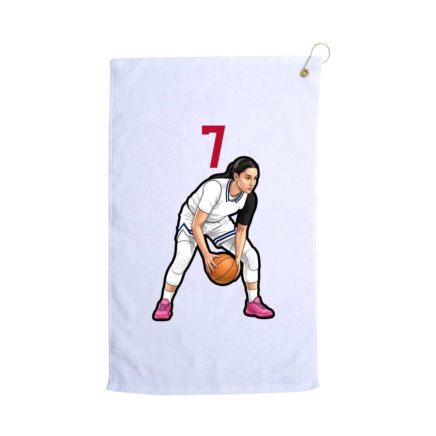 Golf Towel — Number Top in White
