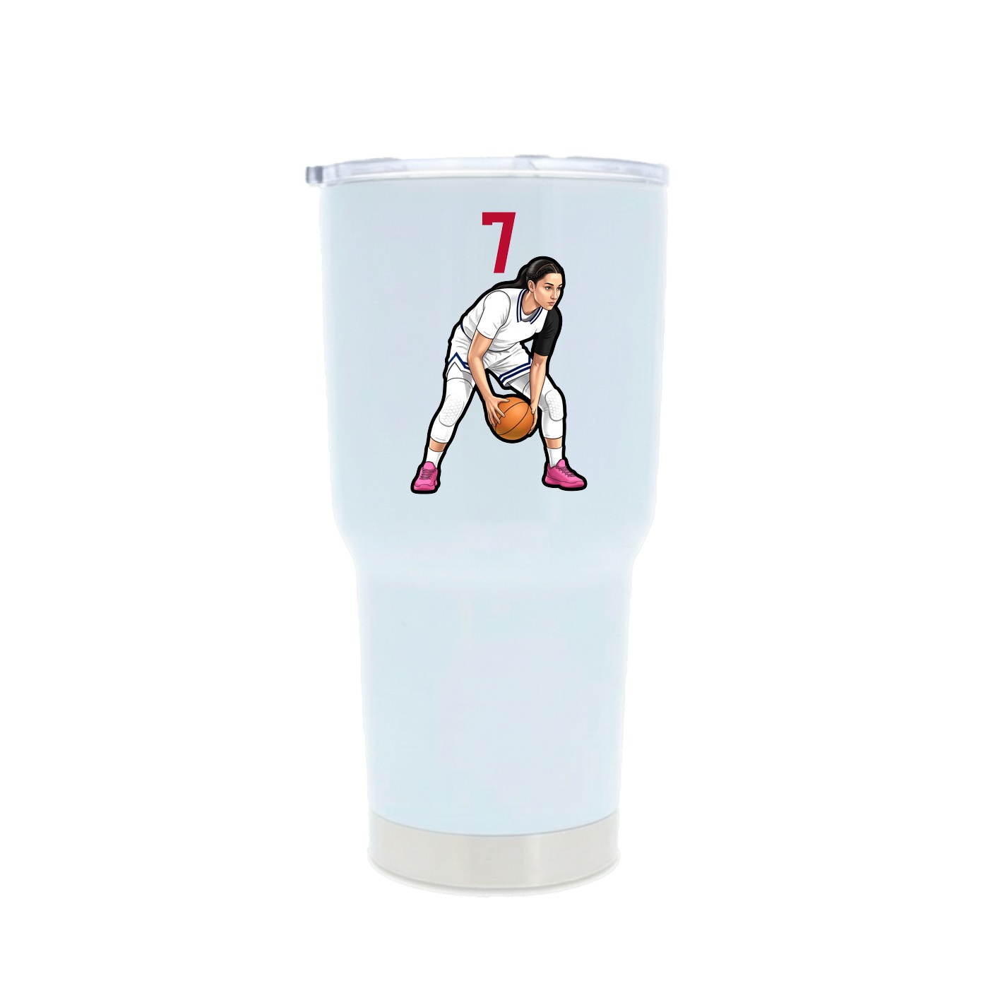 30oz Stainless Steel Tumbler — Number Top in White