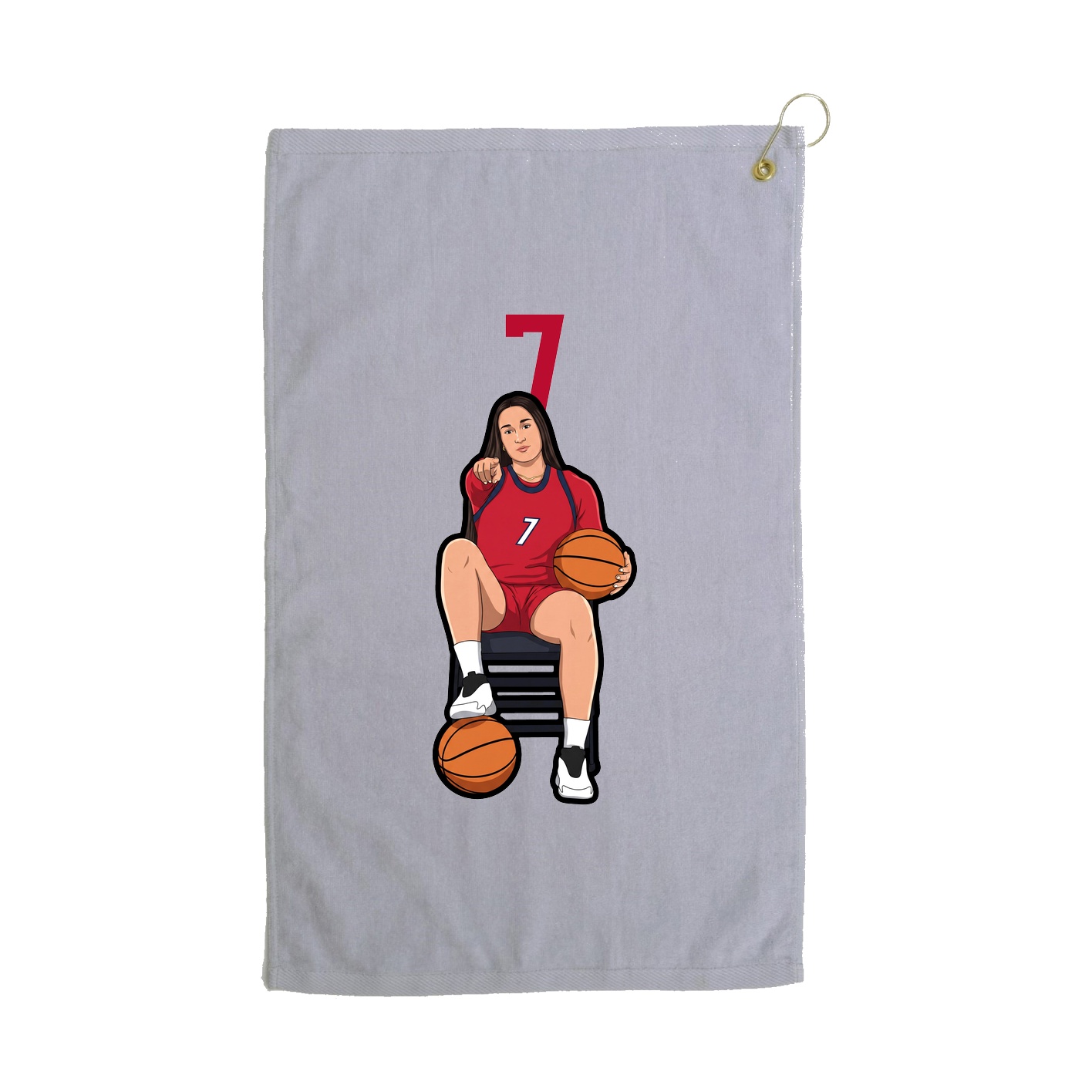 Golf Towel — Number Top in Grey