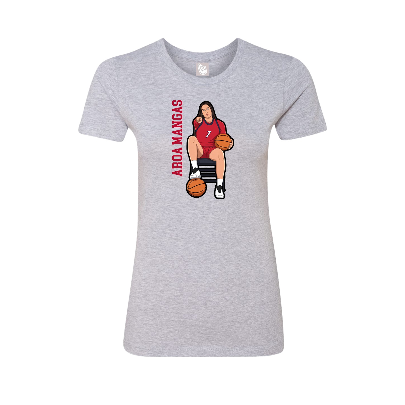 Womens Tee — Name Vertical in Grey