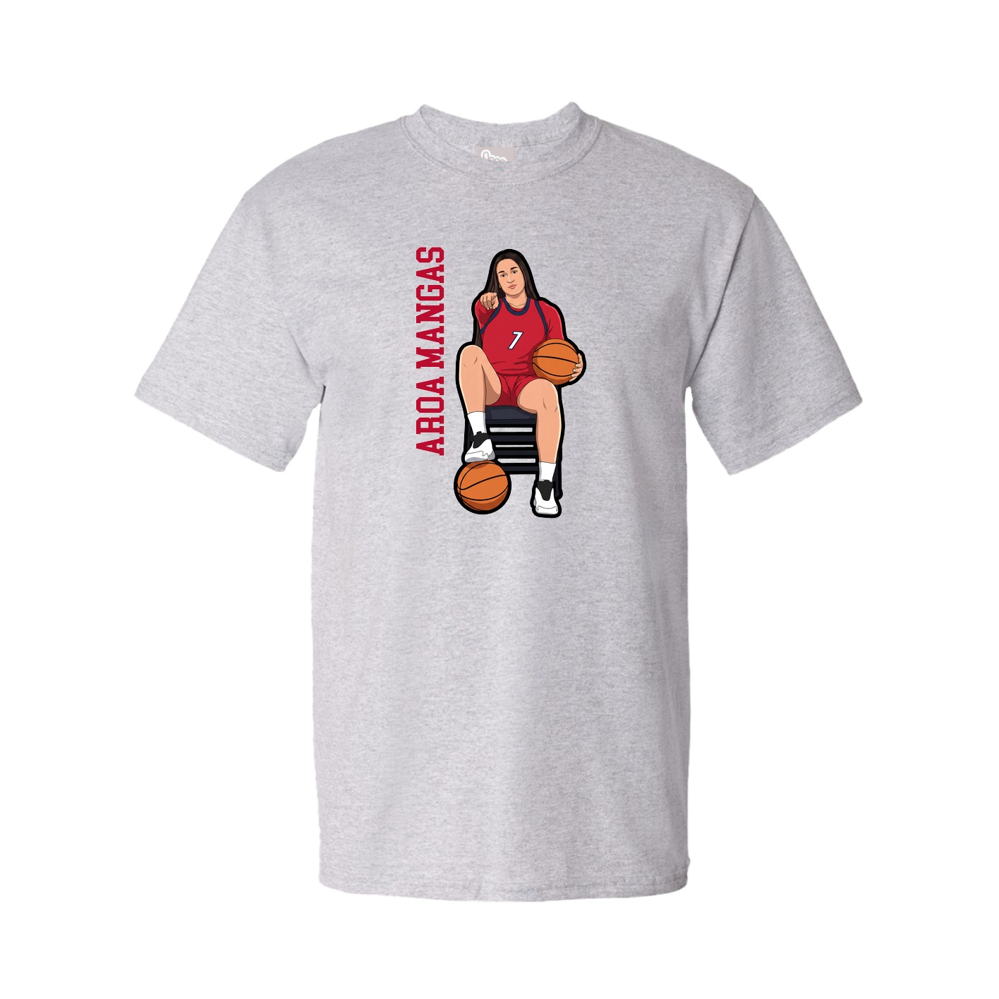 Youth Tee — Name Vertical in Grey