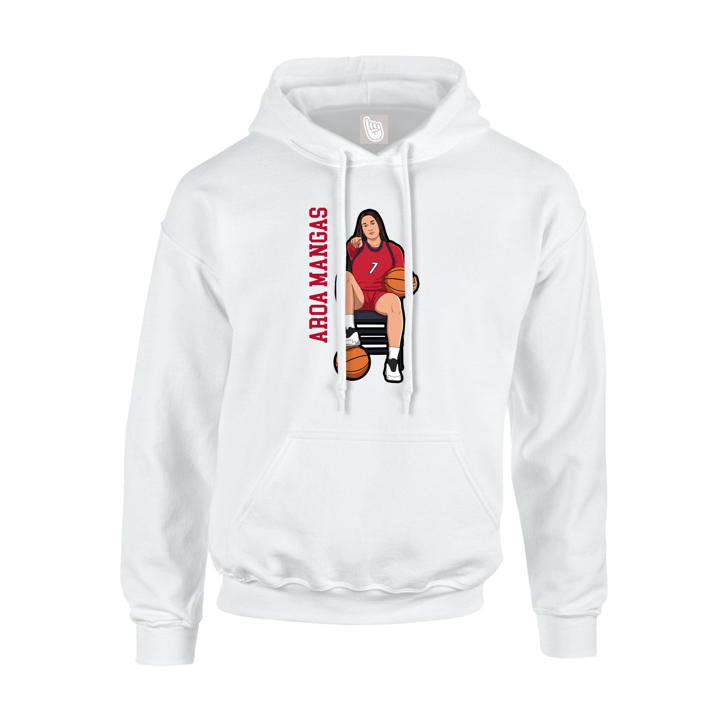 Hoodie — Name Vertical in White