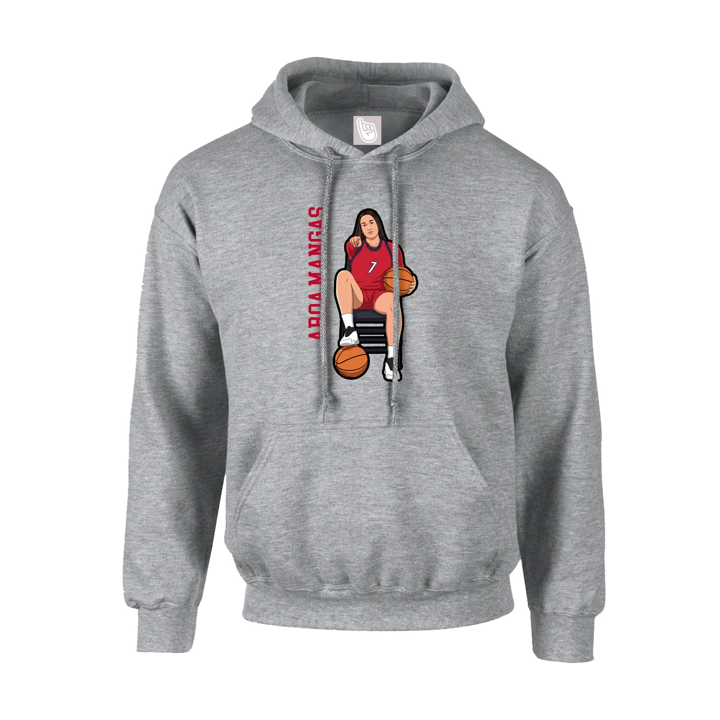 Youth Hoodie — Name Vertical in Grey