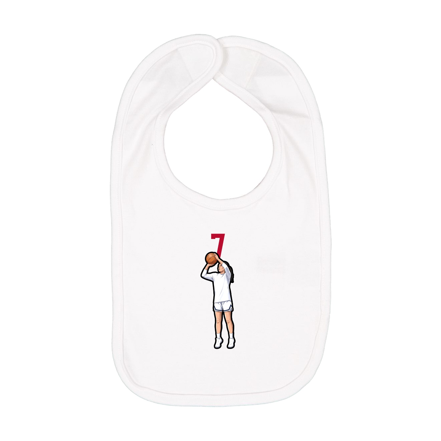 Infant Bib — Number Top in White