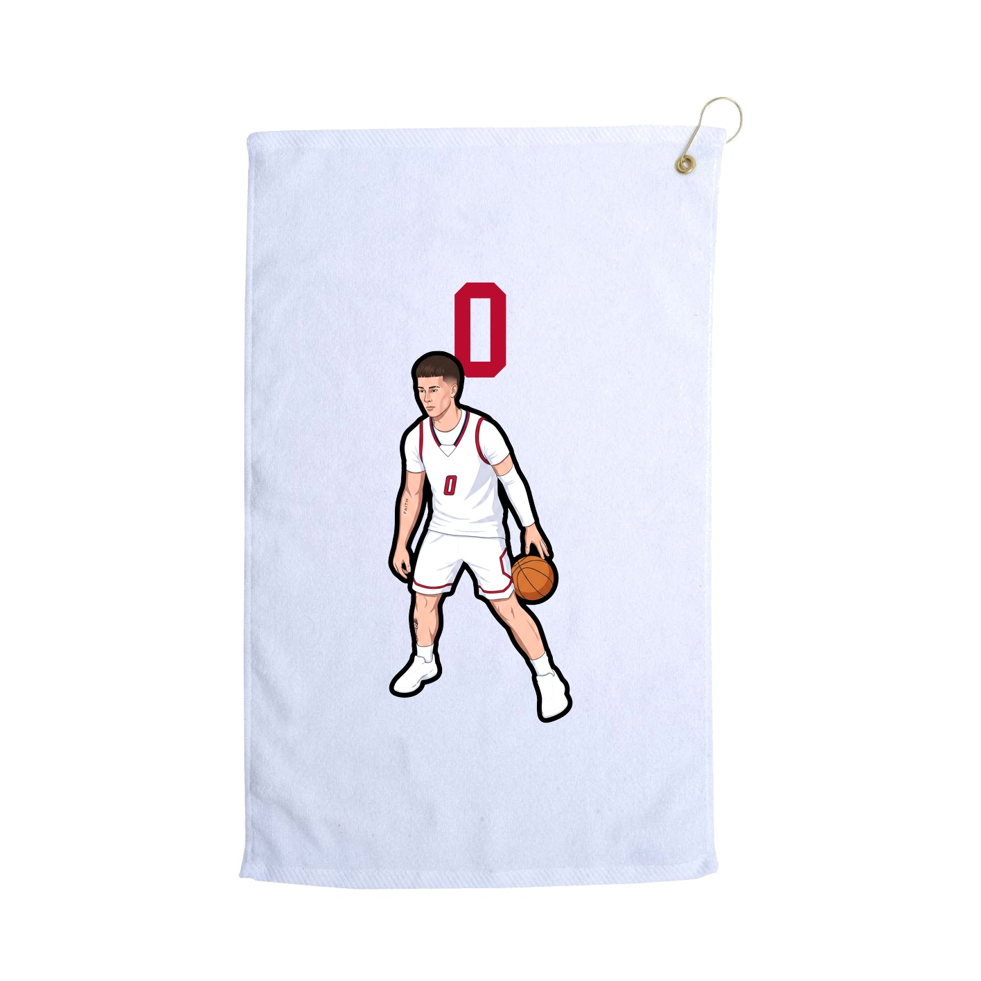 Golf Towel — Number Top in White