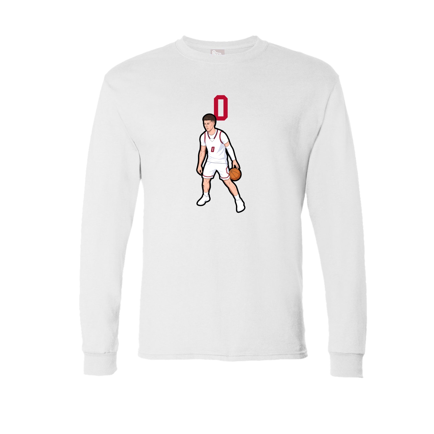 Long Sleeve Tee — Number Top in White