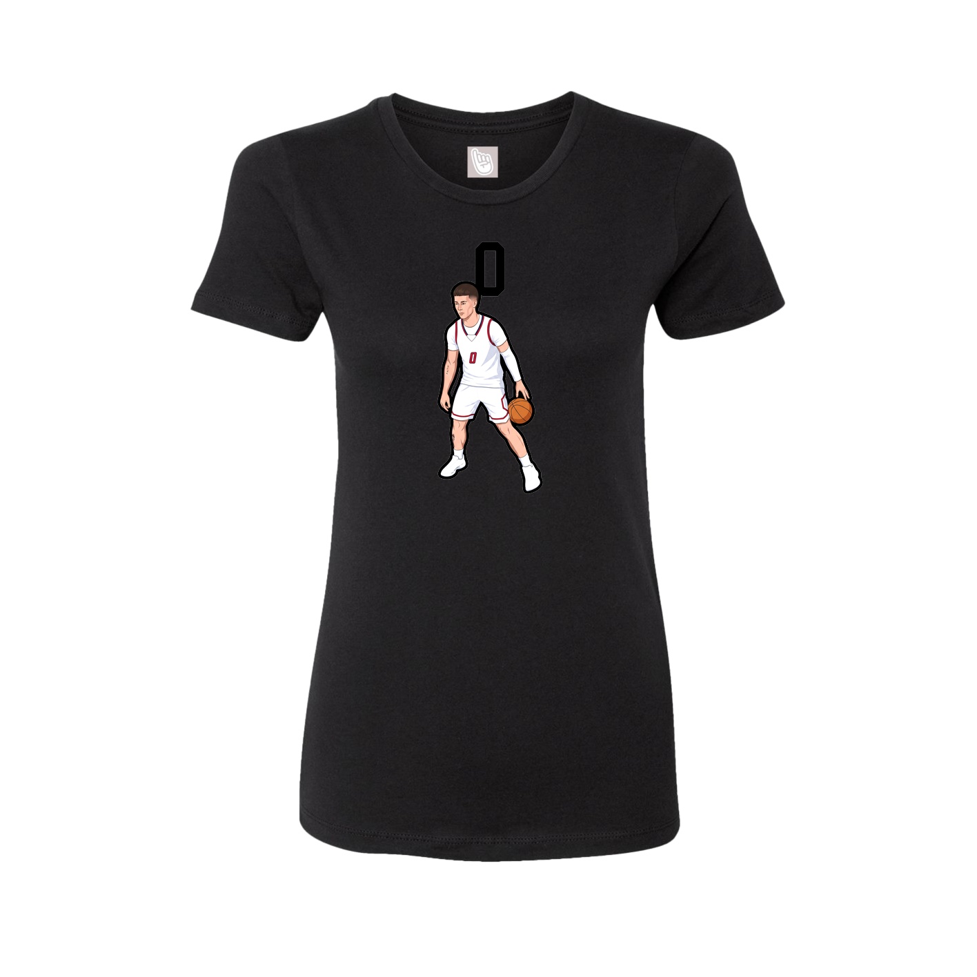 Fitted Women's Tee — Number Top in Black