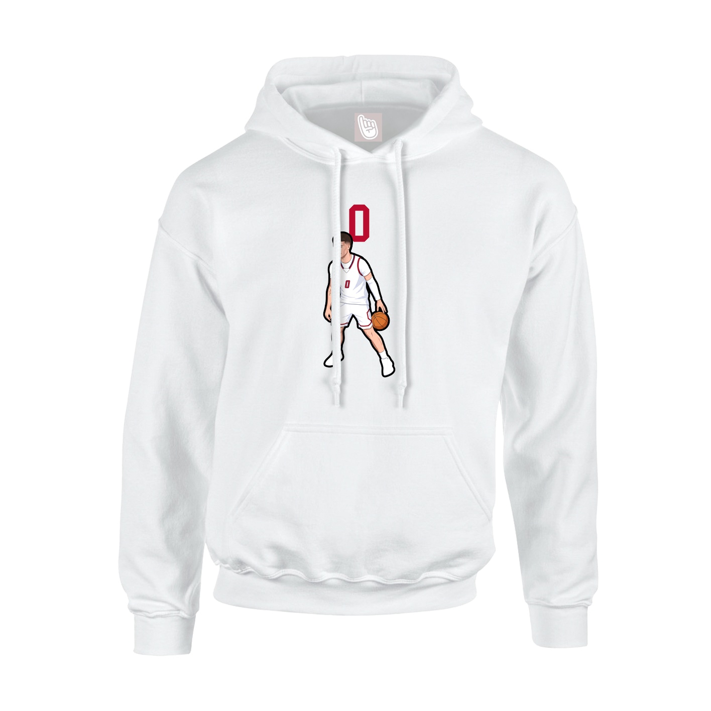 Hoodie — Number Top in White