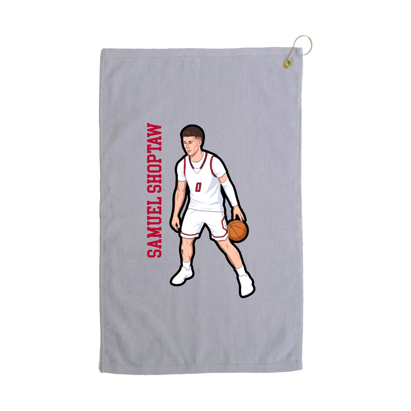 Golf Towel — Name Vertical in Grey