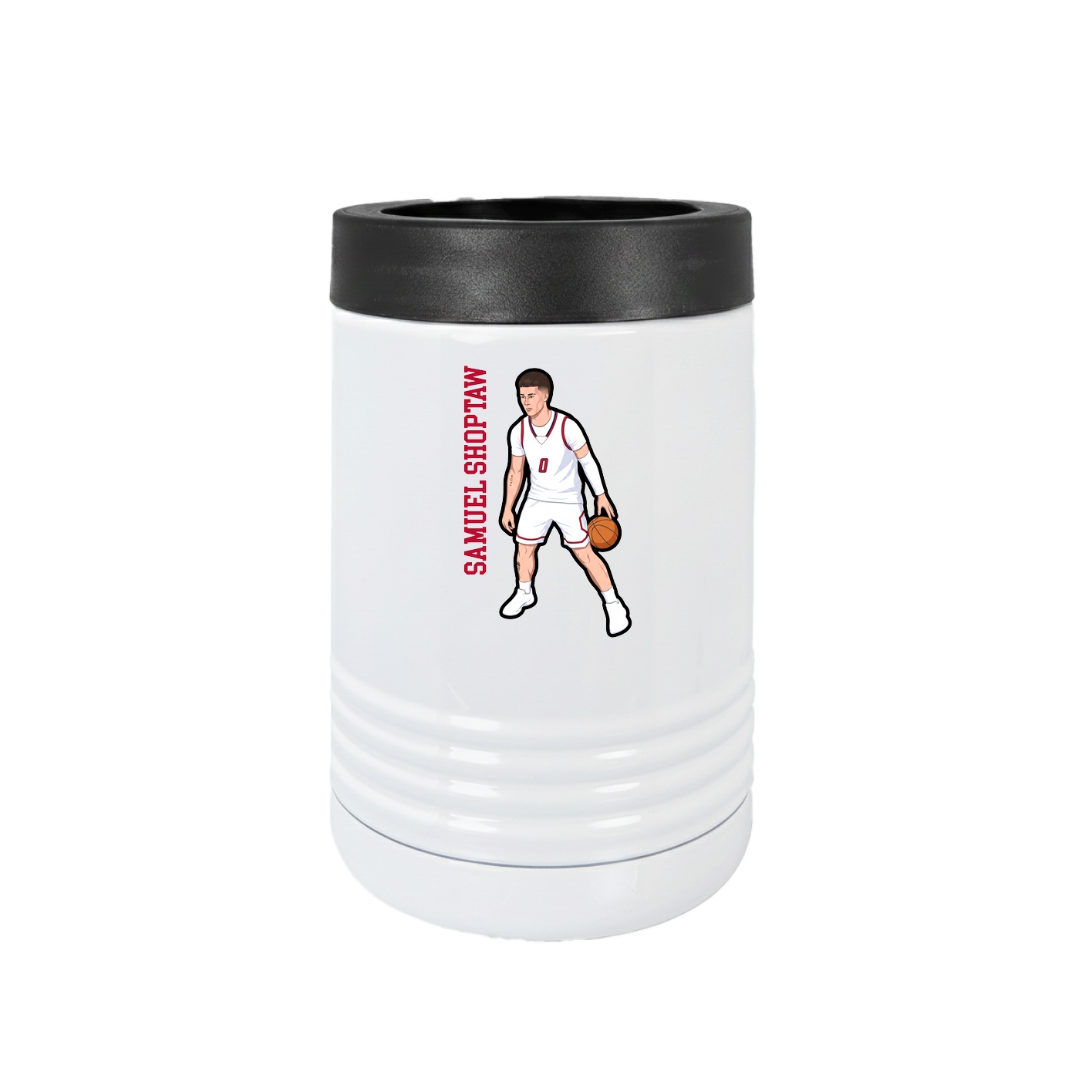 Beverage Holder — Name Vertical in White