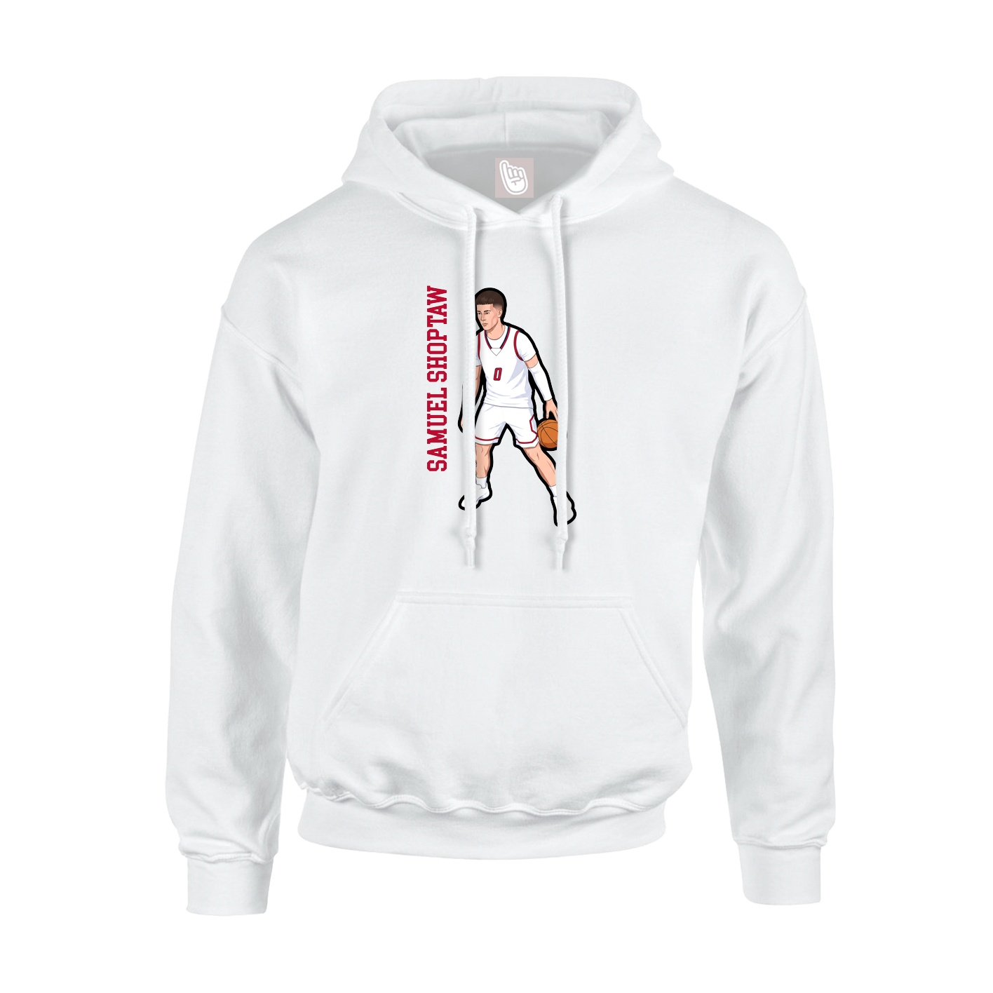 Youth Hoodie — Name Vertical in White