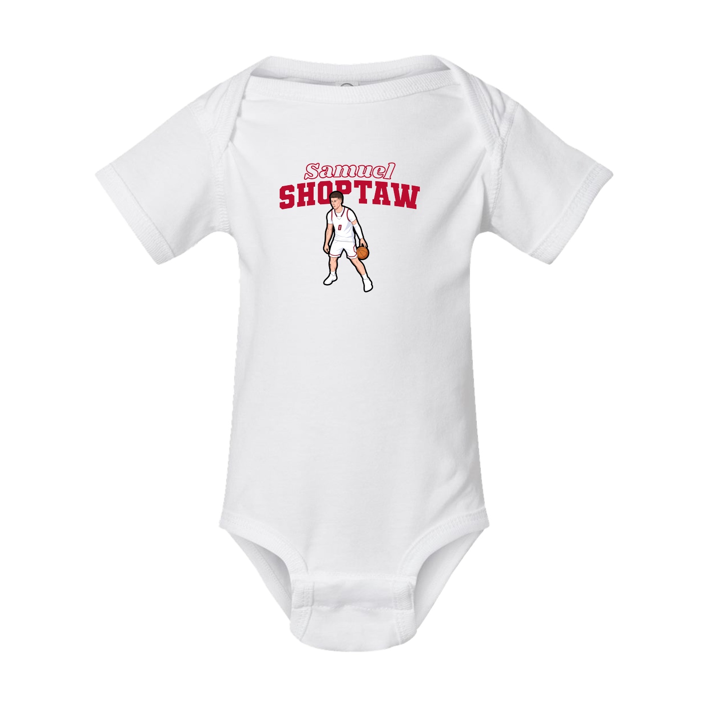 Baby Onesie — Name Arch in White