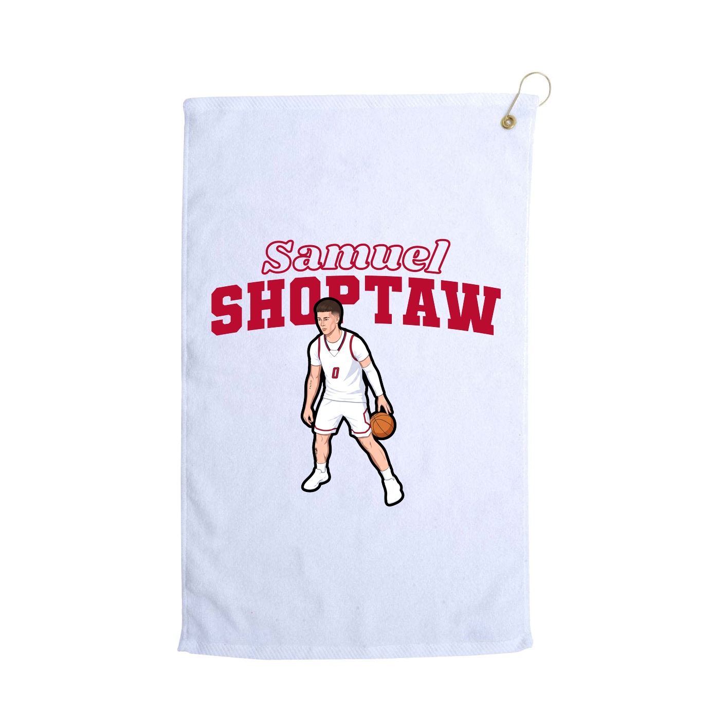 Golf Towel — Name Arch in White