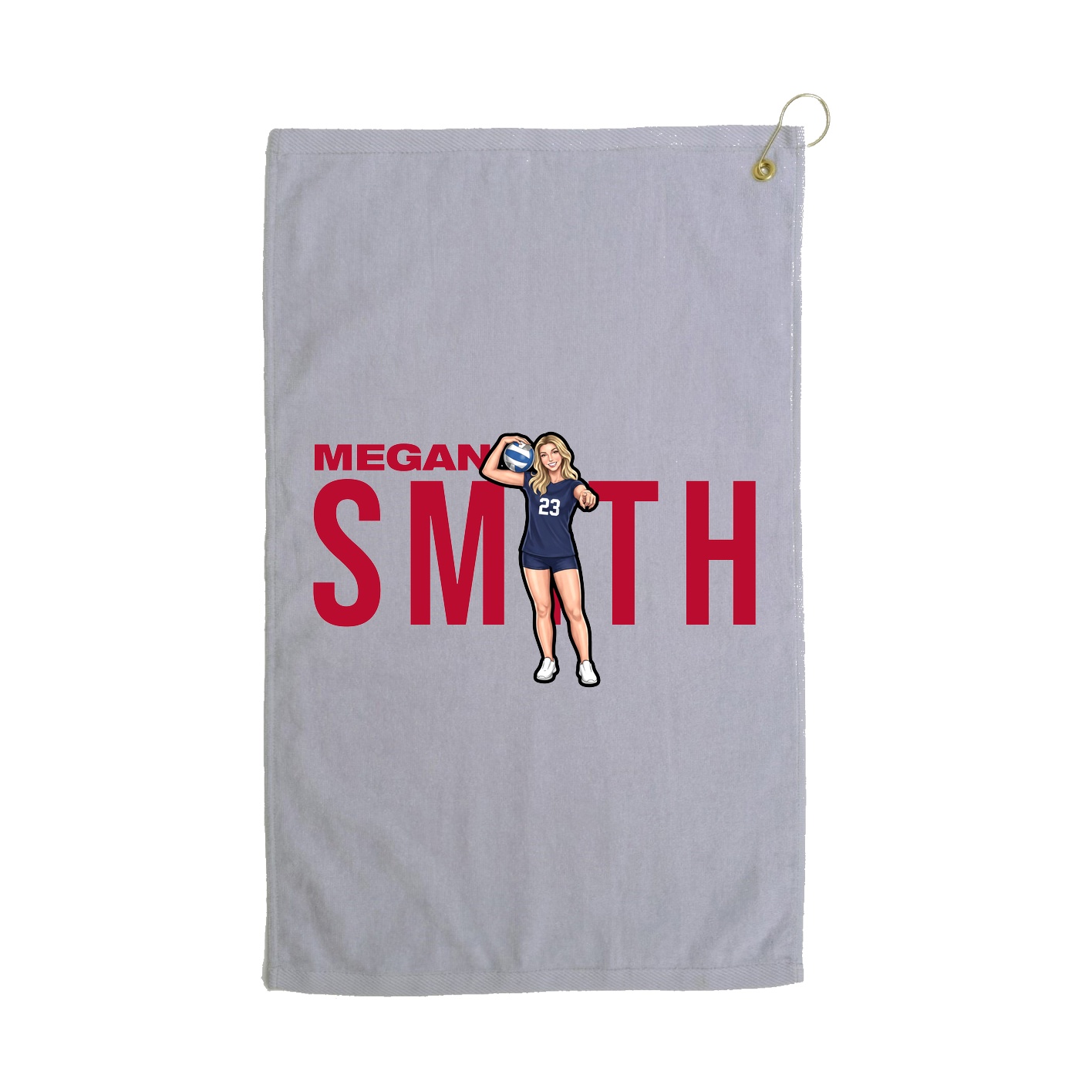 Golf Towel — Player Name in Grey