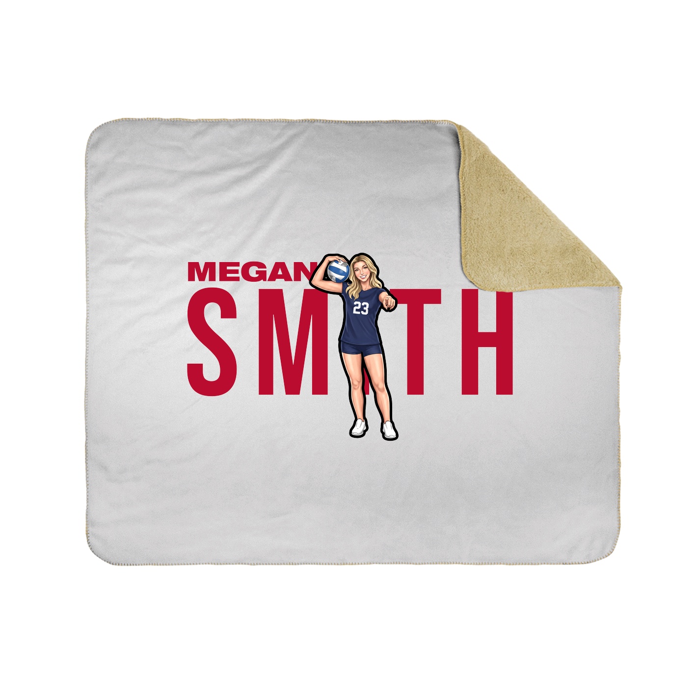 Throw Blanket — Player Name in White