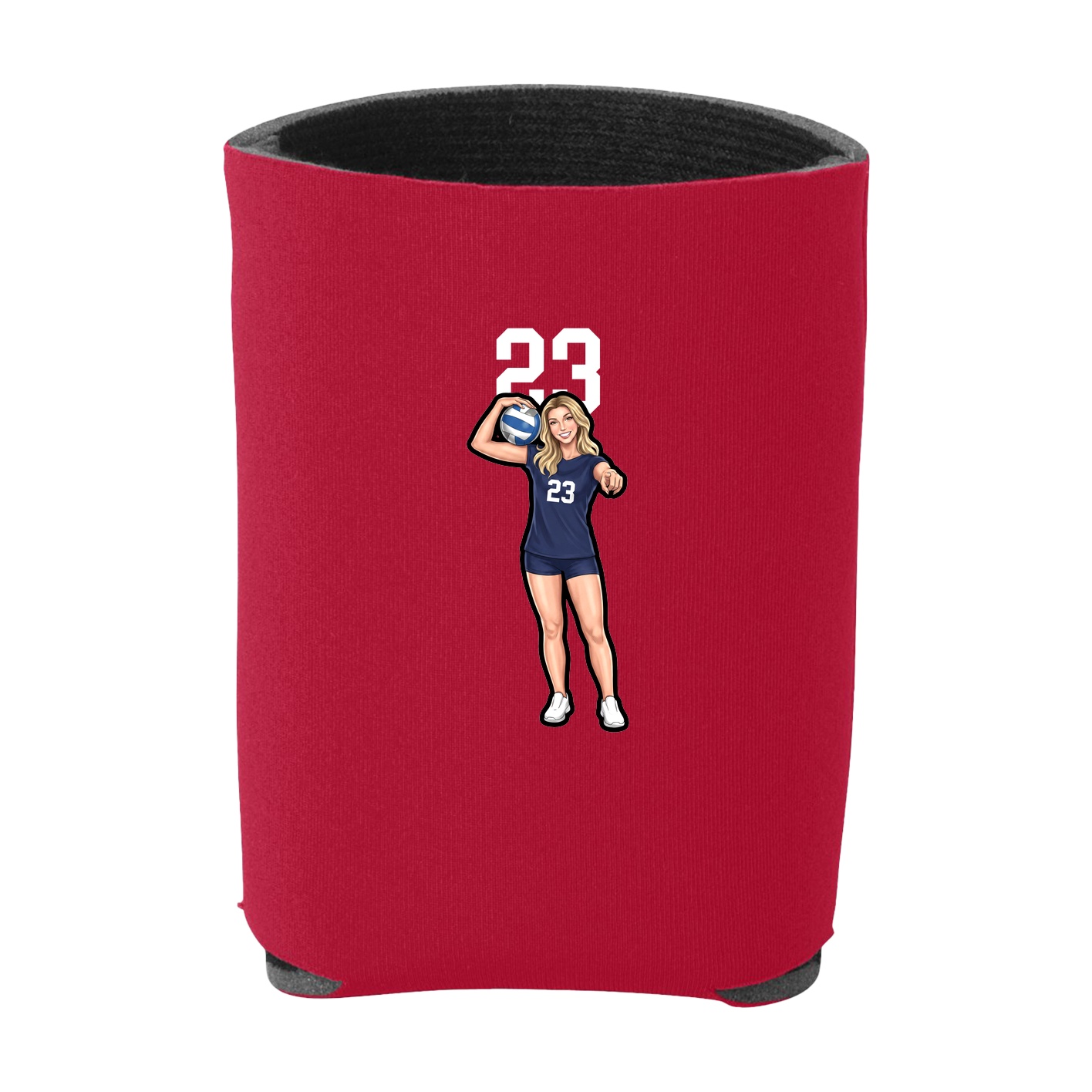 Can Holder — Number Top in Red
